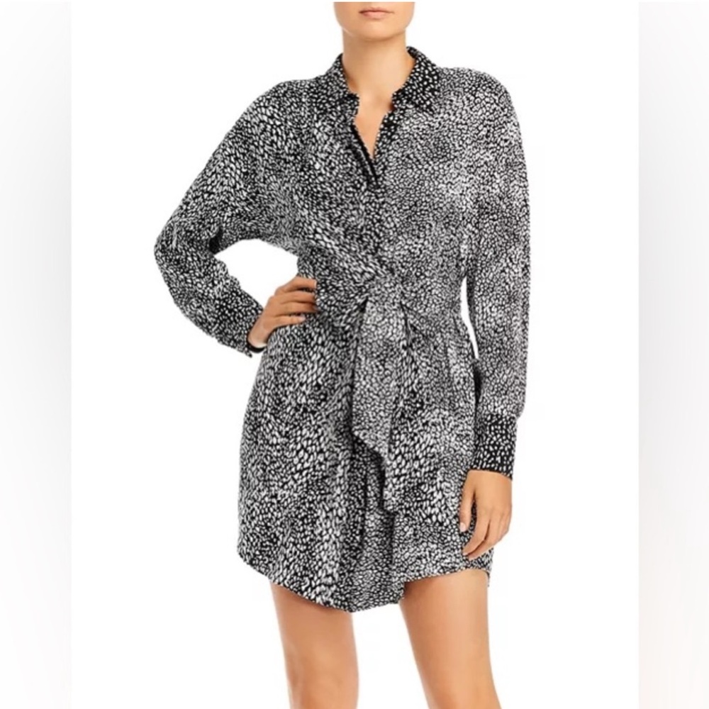Alice + Olivia Black and White Leopard Print Dress SIZE 2